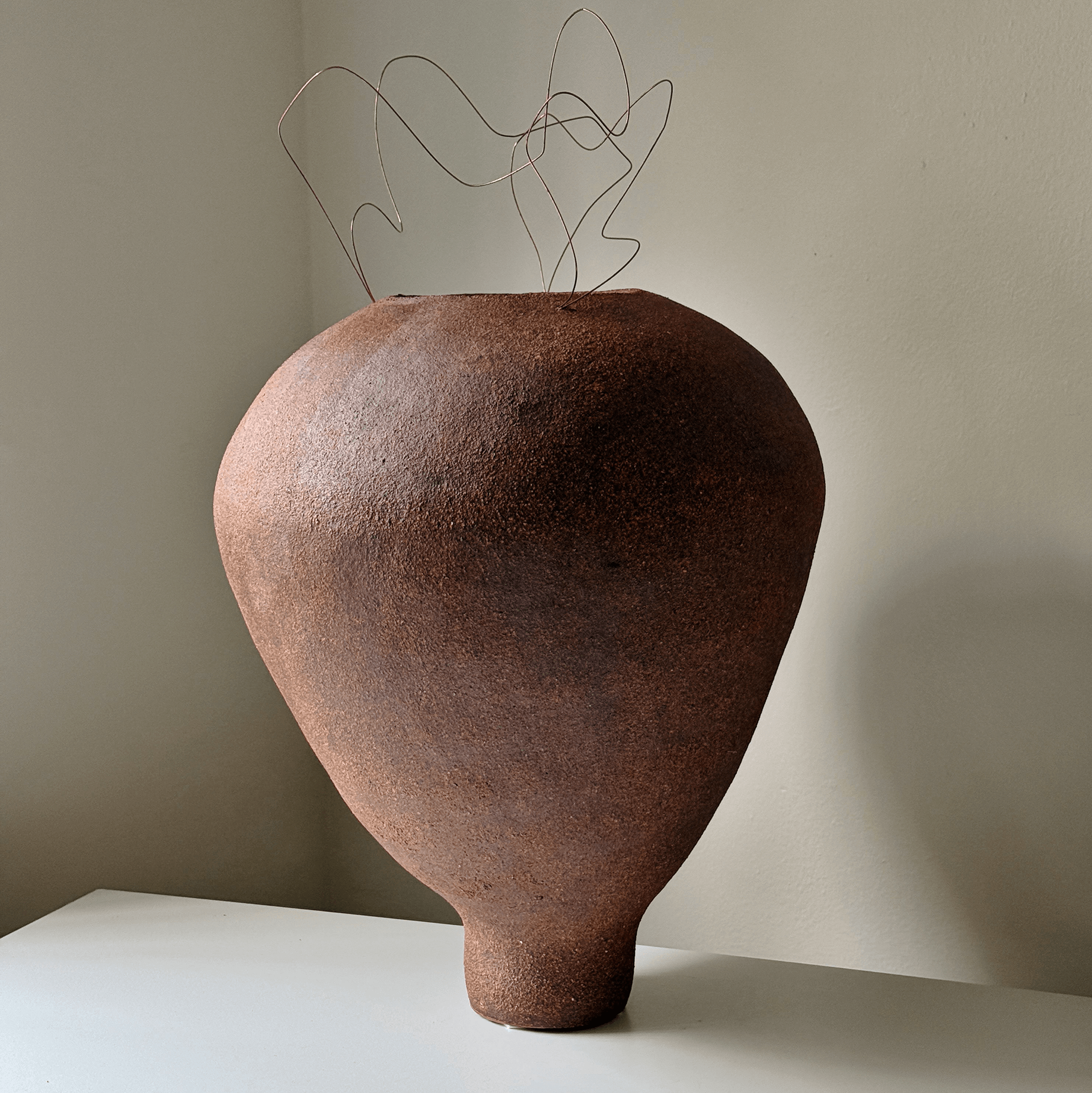 Large Vase with Copper Wire